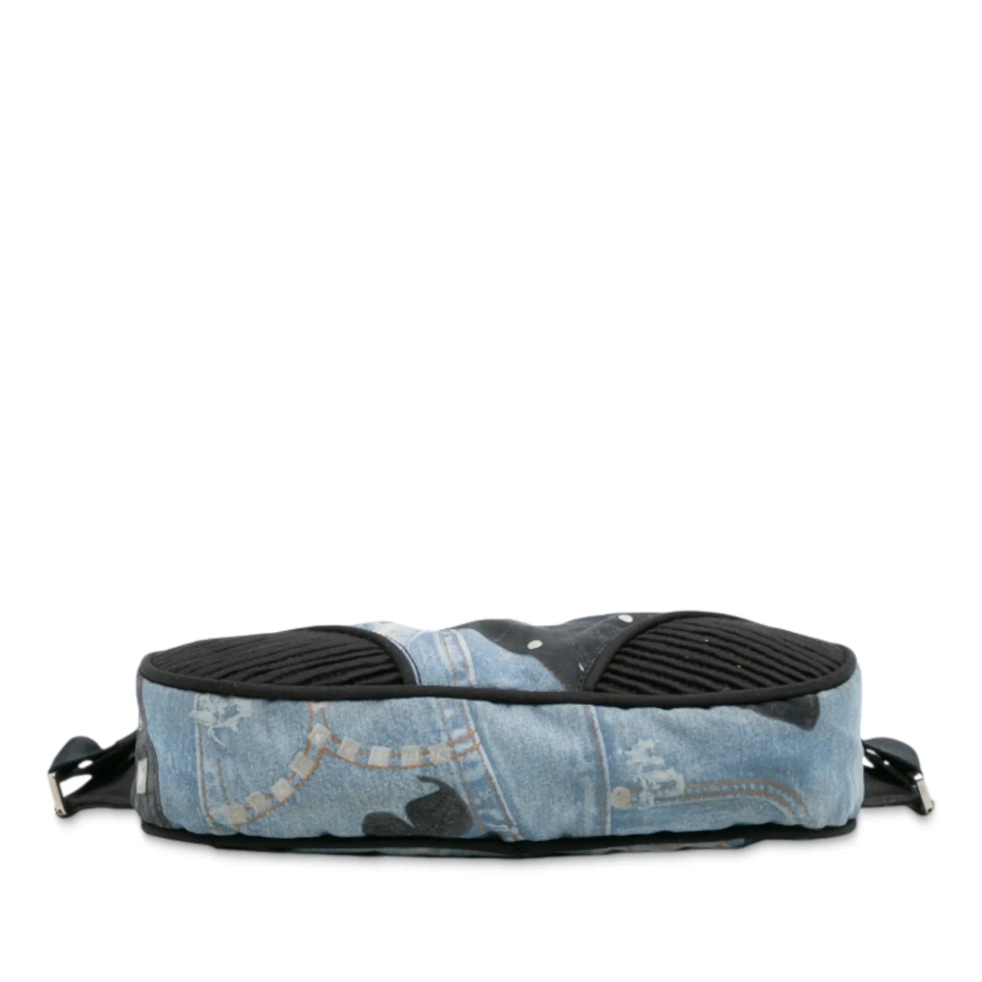 Blue Dior Canvas Printed Denim Crossbody