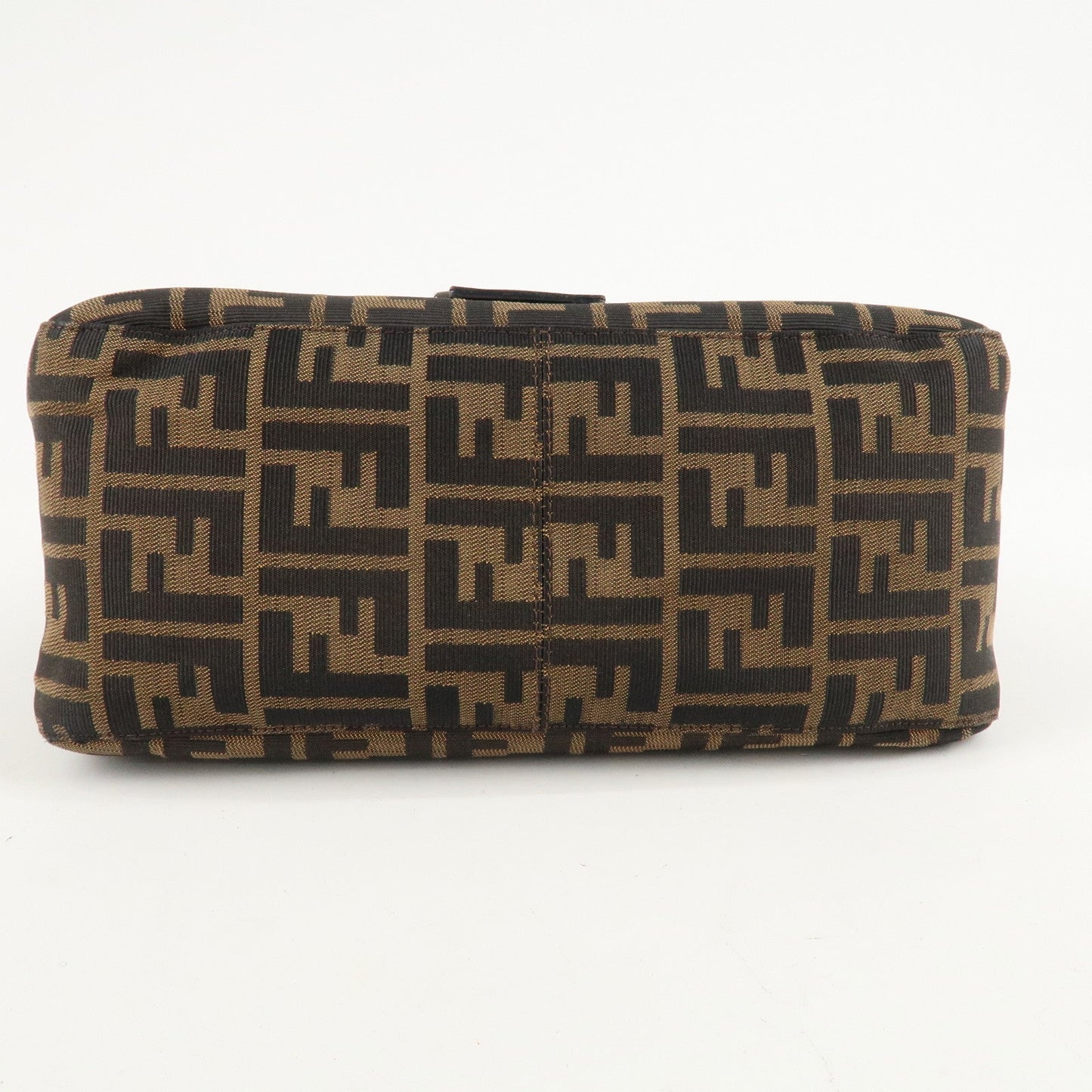 FENDI Mamma Baguette Zucca Canvas Shoulder Bag Brown Black 26325