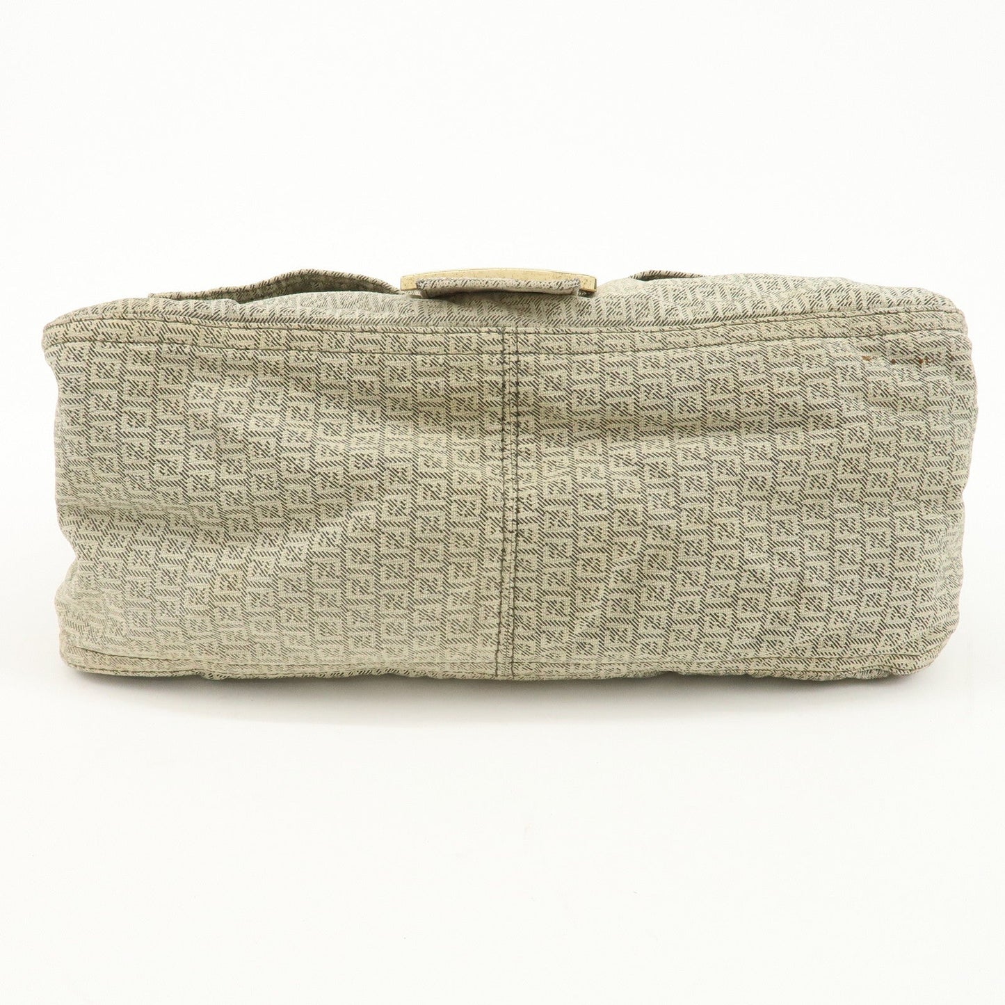 FENDI Mamma Baguette Micro FF Canvas Shoulder Bag Gray 8BR001