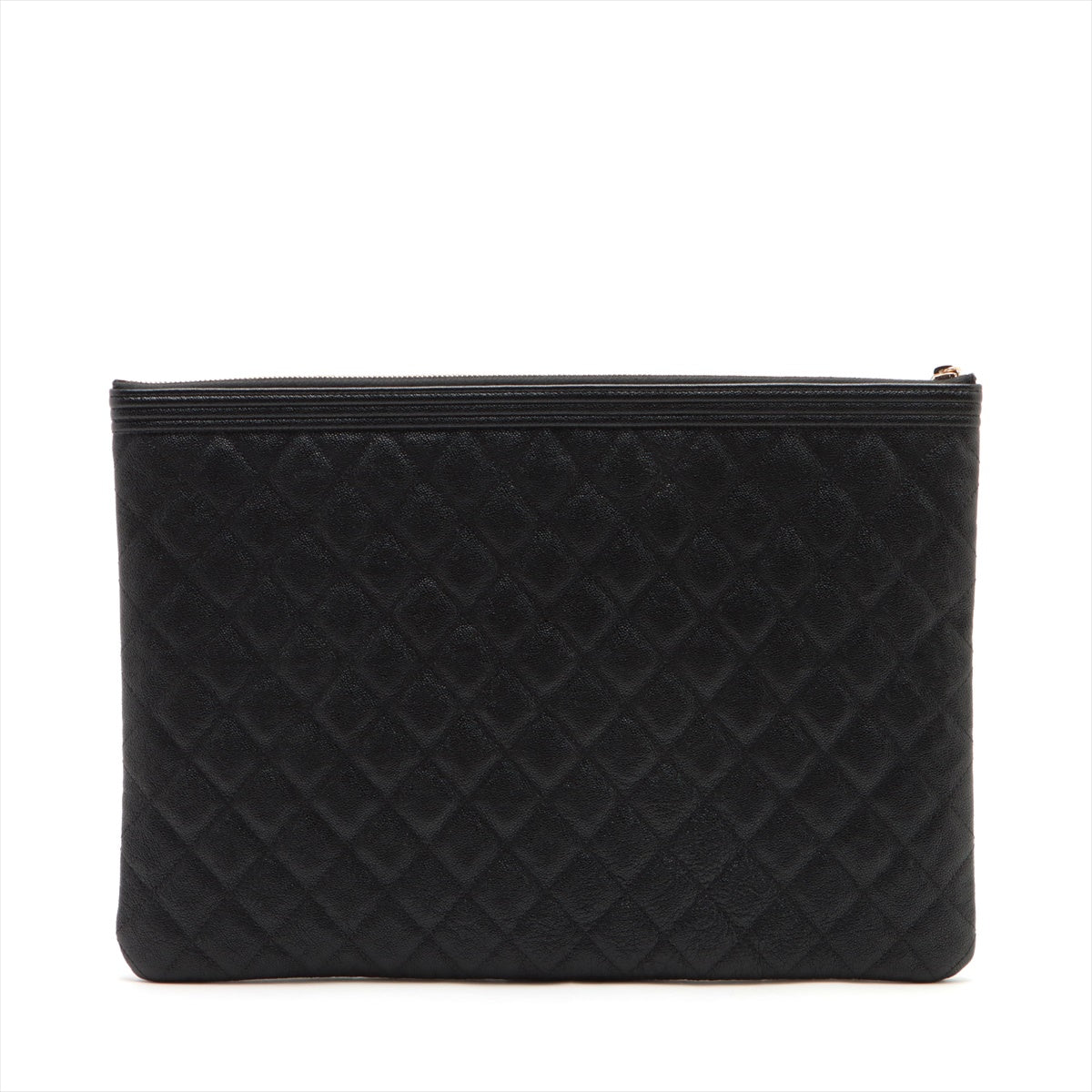 Chanel Boy Chanel Caviar S Clutch Bag Black Gold 25th