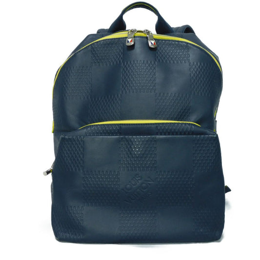 LOUIS VUITTON Backpack Anfini Leather (Damie embossed) Asphalt blue Damier Anfini Apollo