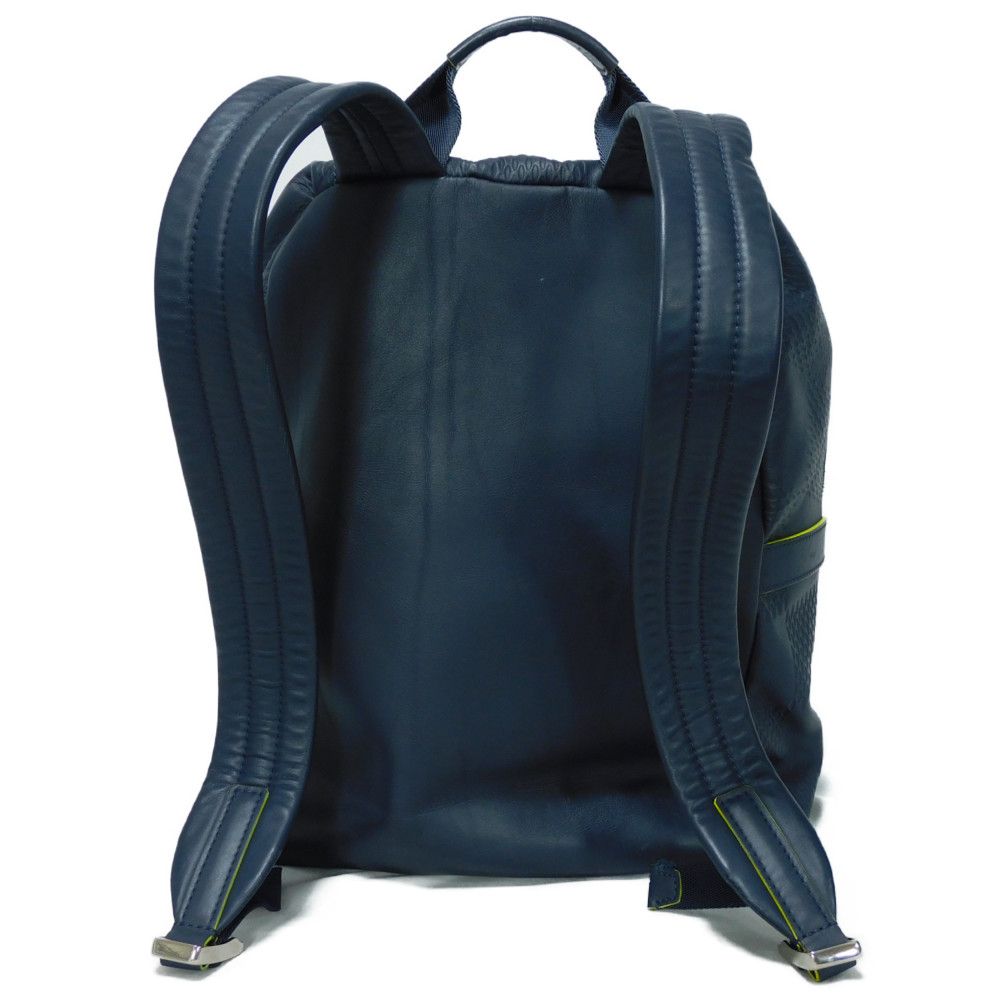  LOUIS VUITTON Backpack Anfini Leather (Damie embossed) Asphalt blue Damier Anfini Apollo