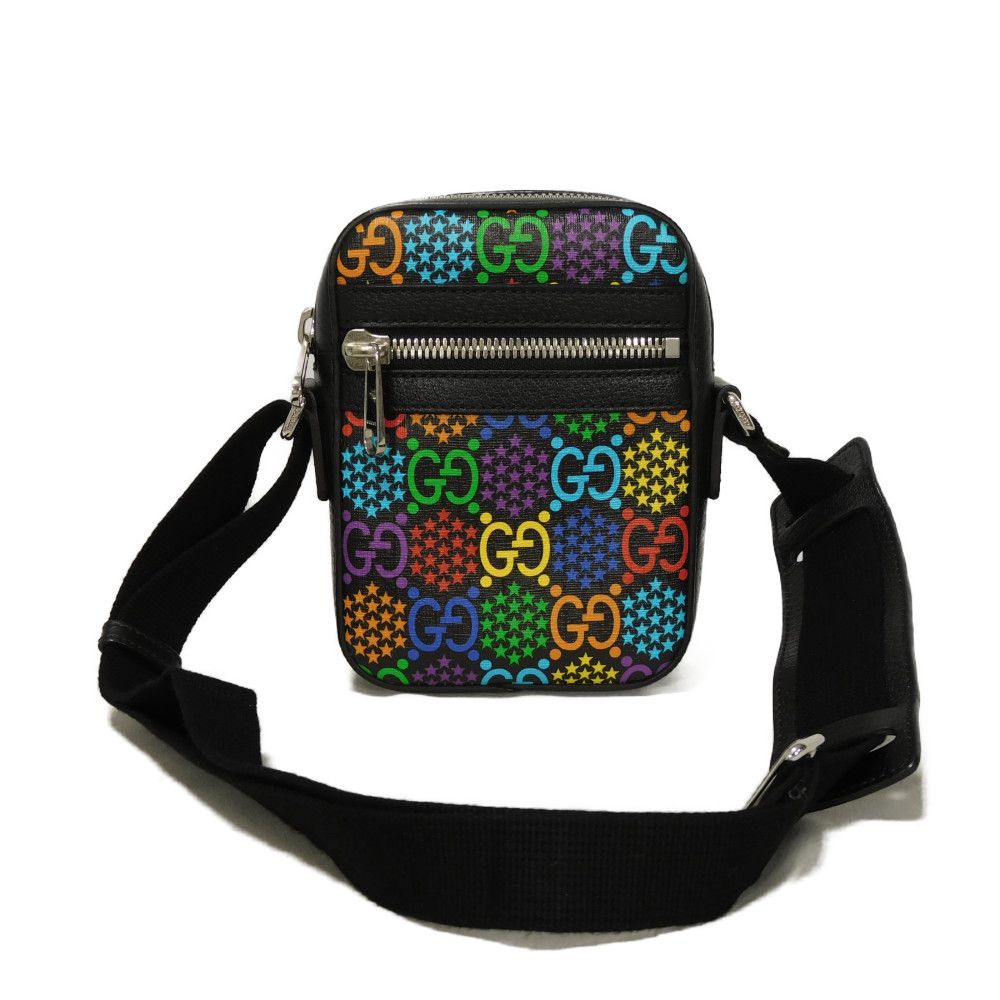 GUCCI Shoulder Bag 598103 1058 GG psychedelic canvas x calf leather (embossed) multicolor GG psychedelic Mini messenger bag