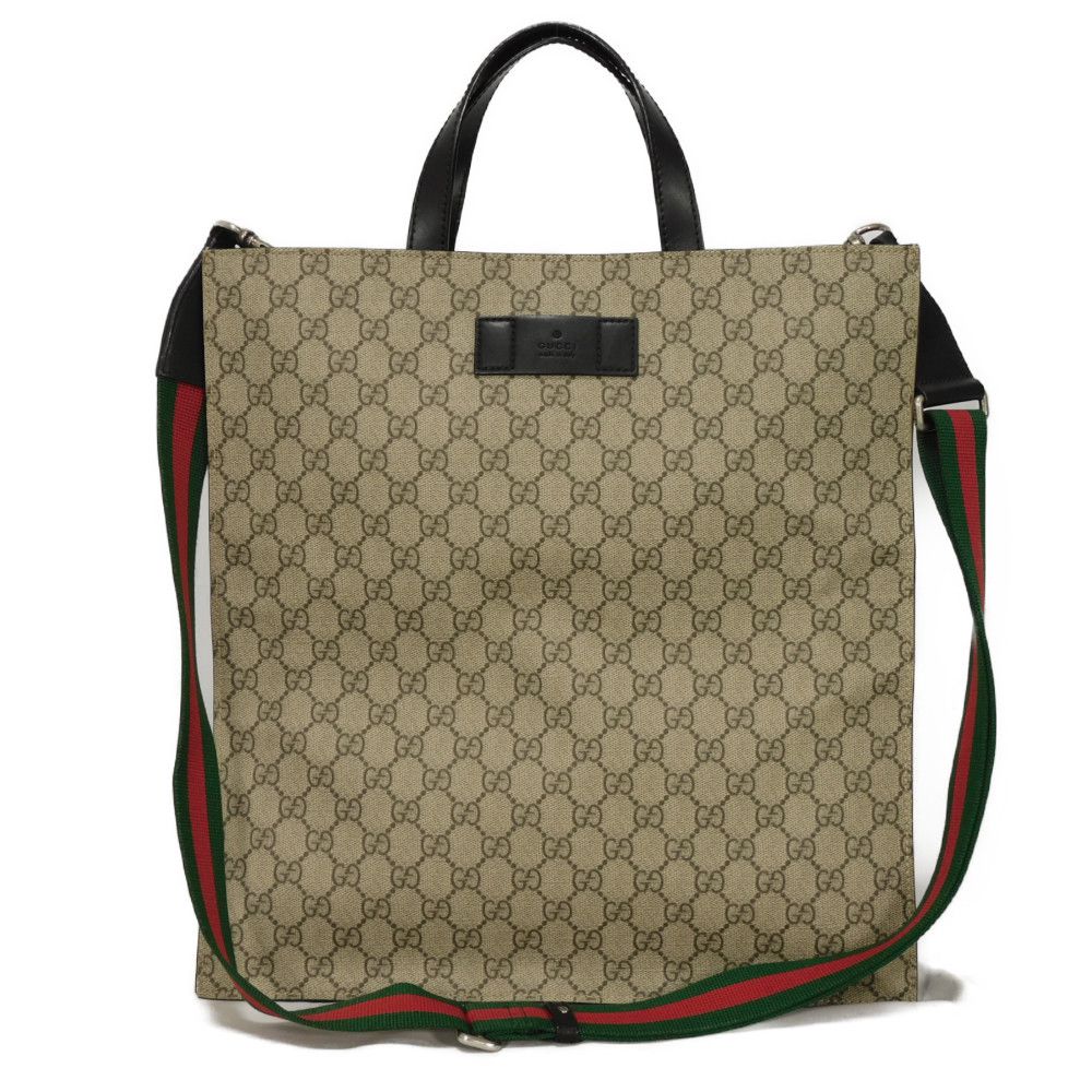 GUCCI Tote Bag 456217 K5IAN 9678 Soft GG Supreme canvas (polyurethane finish) beige Web stripe Soft GG Supreme Tote