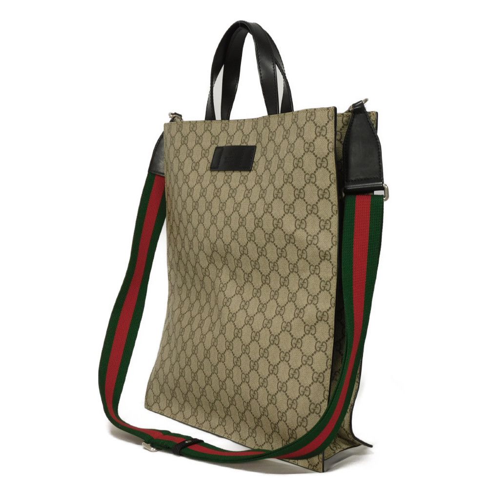 GUCCI Tote Bag 456217 K5IAN 9678 Soft GG Supreme canvas (polyurethane finish) beige Web stripe Soft GG Supreme Tote