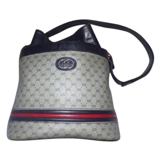 Gucci Lou Leather Canvas Shoulder Bag