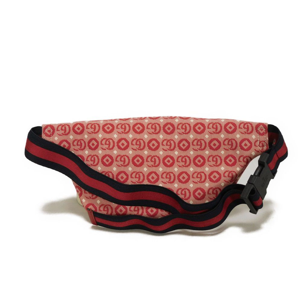 GUCCI Sling bag 502095 FABBD 6479 Cotton canvas x calf leather Red GG Web Cotton Chilled license Star Interlocking G Waist Pouch Kids