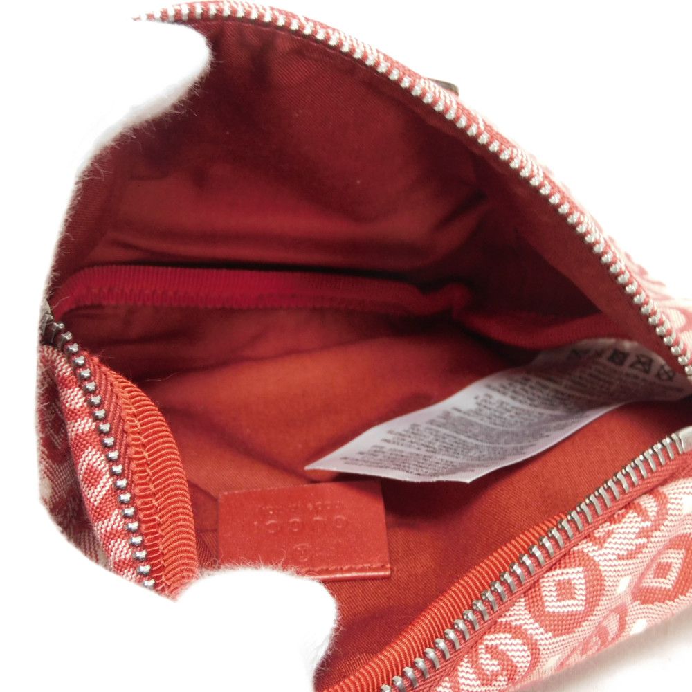 GUCCI Sling bag 502095 FABBD 6479 Cotton canvas x calf leather Red GG Web Cotton Chilled license Star Interlocking G Waist Pouch Kids