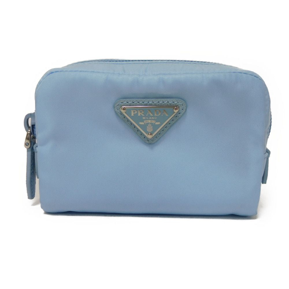 PRADA Clutch bag 1ND339 R067 F0076 recycled polyamide Light blue Current nylon pastel RFID in good Triangle logo Micro Re-Nylon Pouch unisex(Unisex)