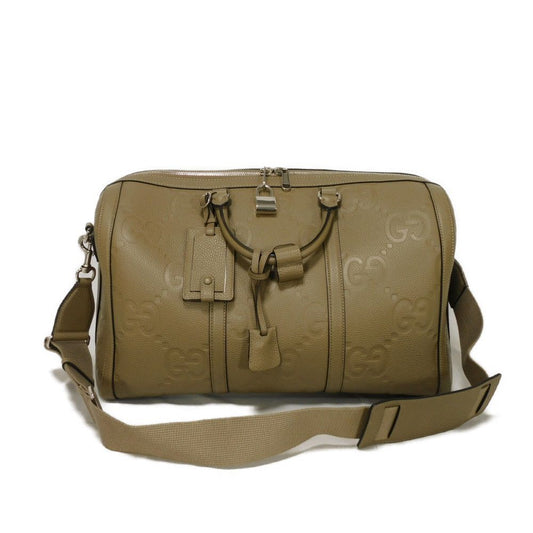 GUCCI Boston Duffel bag 725282 AABY7 2801 Jumbo GG Leather Taupe Double G embossed Jumbo GG Medium Duffle Bag, Beige