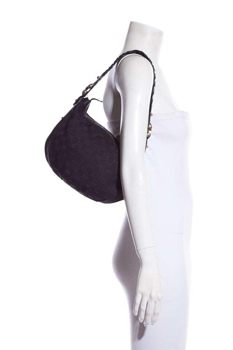 Gucci Black Monogram Hobo
