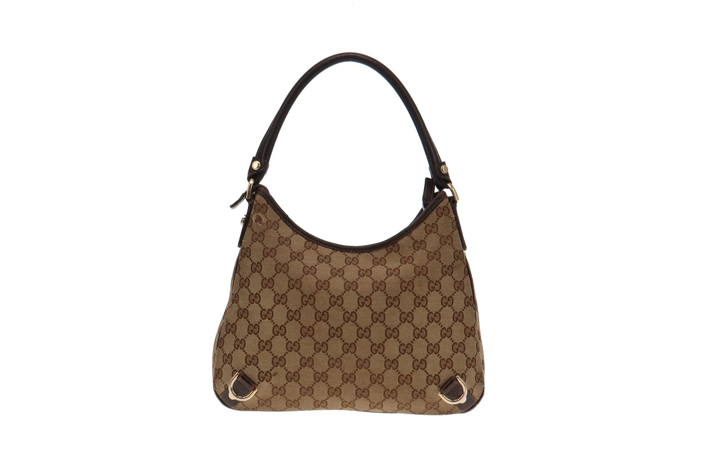 Gucci Abbey Brown Leather Canvas Shoulder Bag Style 1