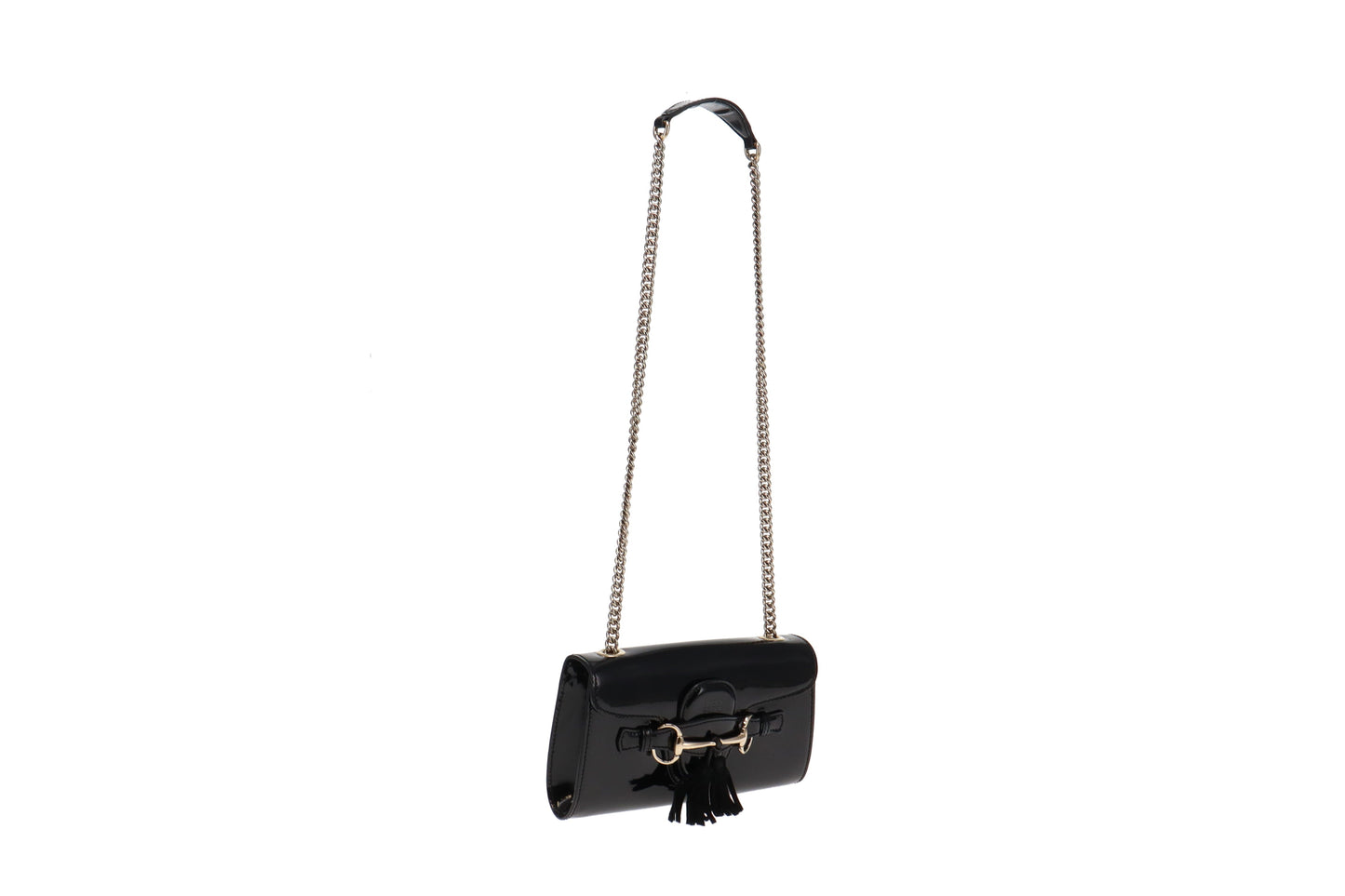 Gucci Black Leather Patent Leather Handbag Style 1