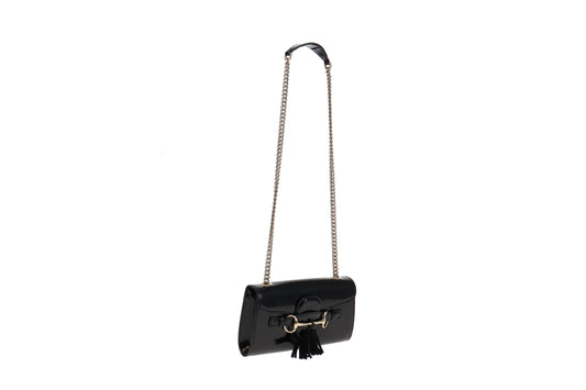 Gucci Black Leather Patent Leather Handbag Style 1