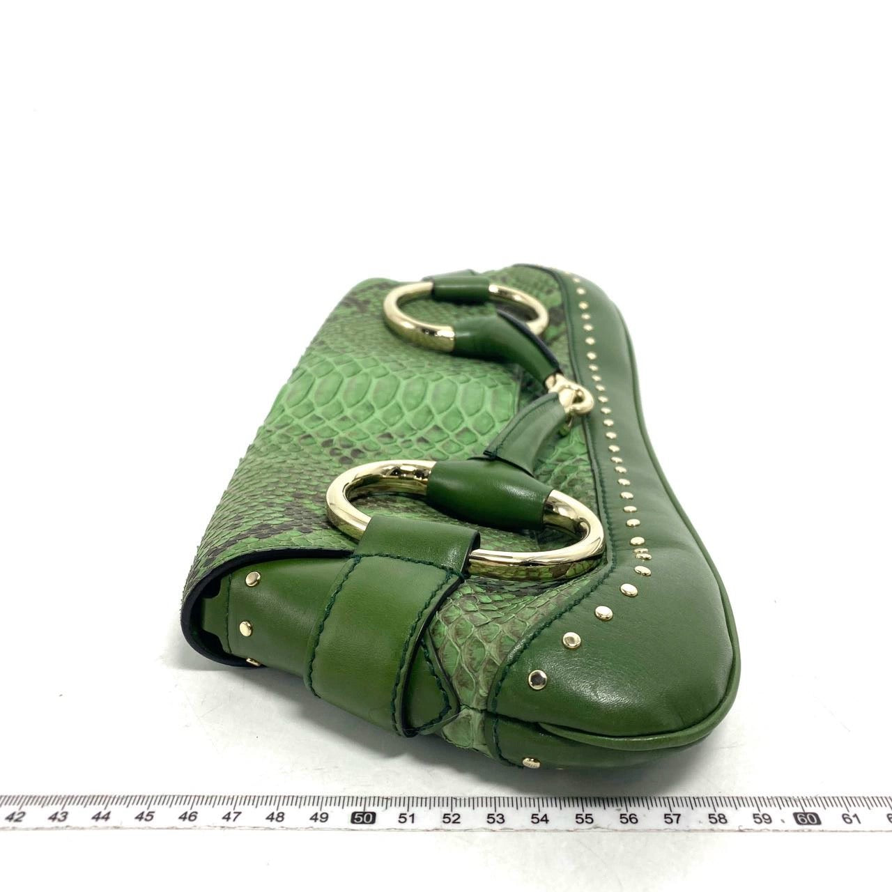 Gucci Horsebit 1955 Green Crocodile Skin Shoulder Bag Large