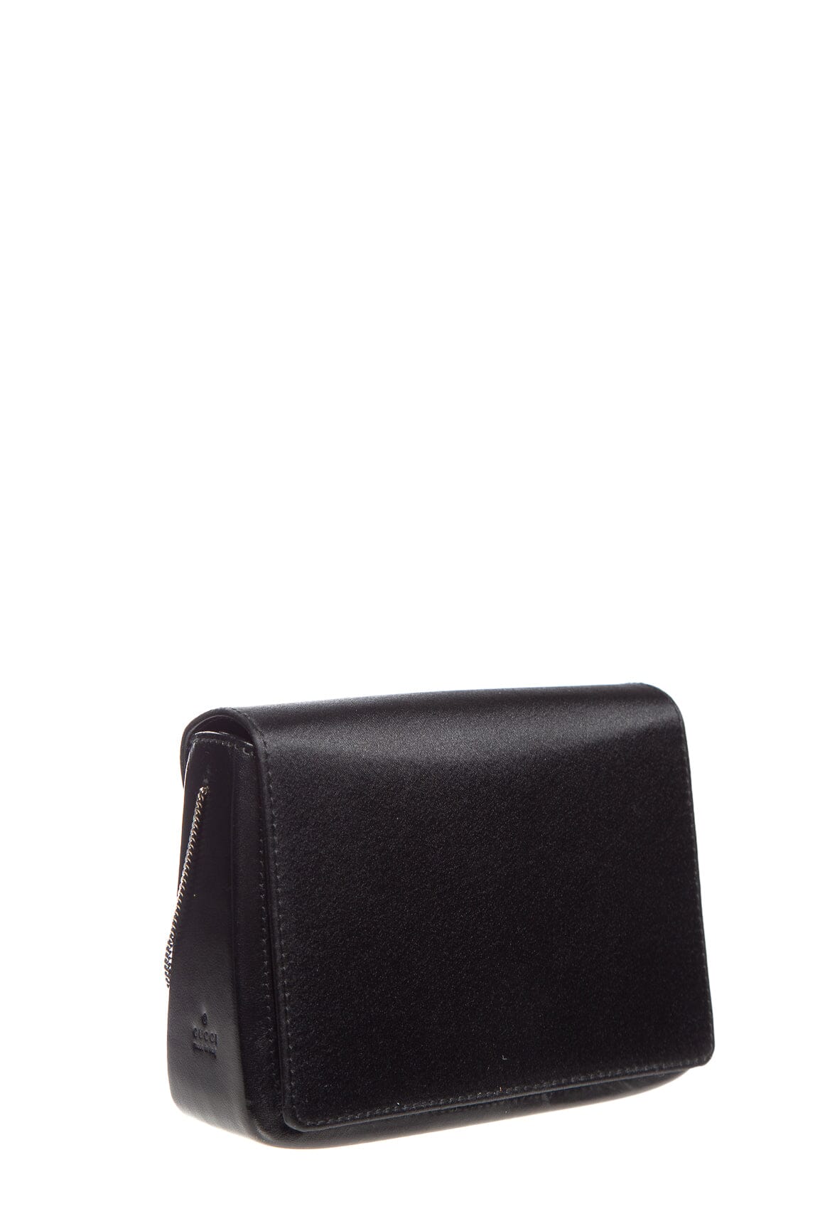 Gucci Black Satin and Leather Small Handbag