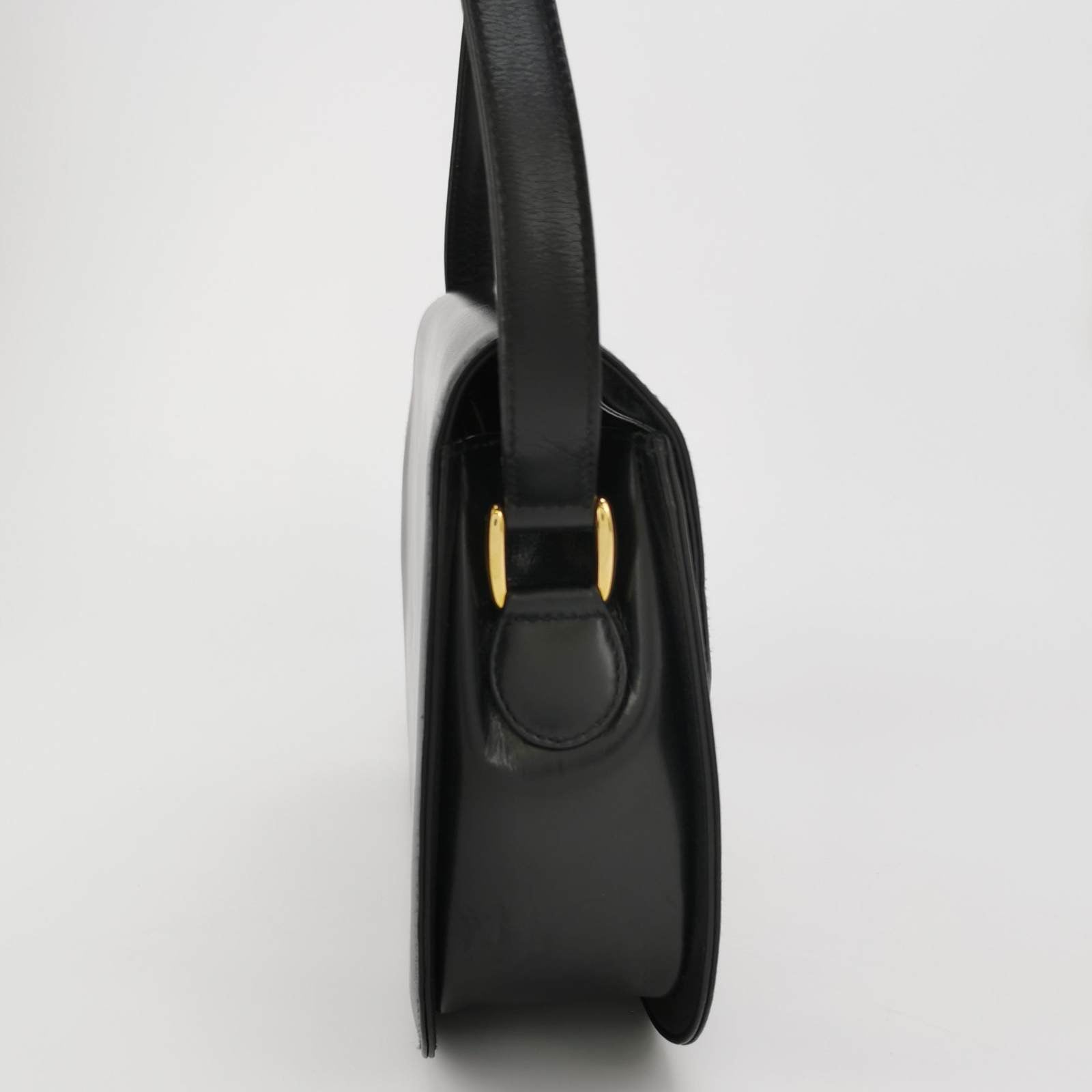 Gucci Bamboo 1947 Black Leather Medium Crossbody Bag
