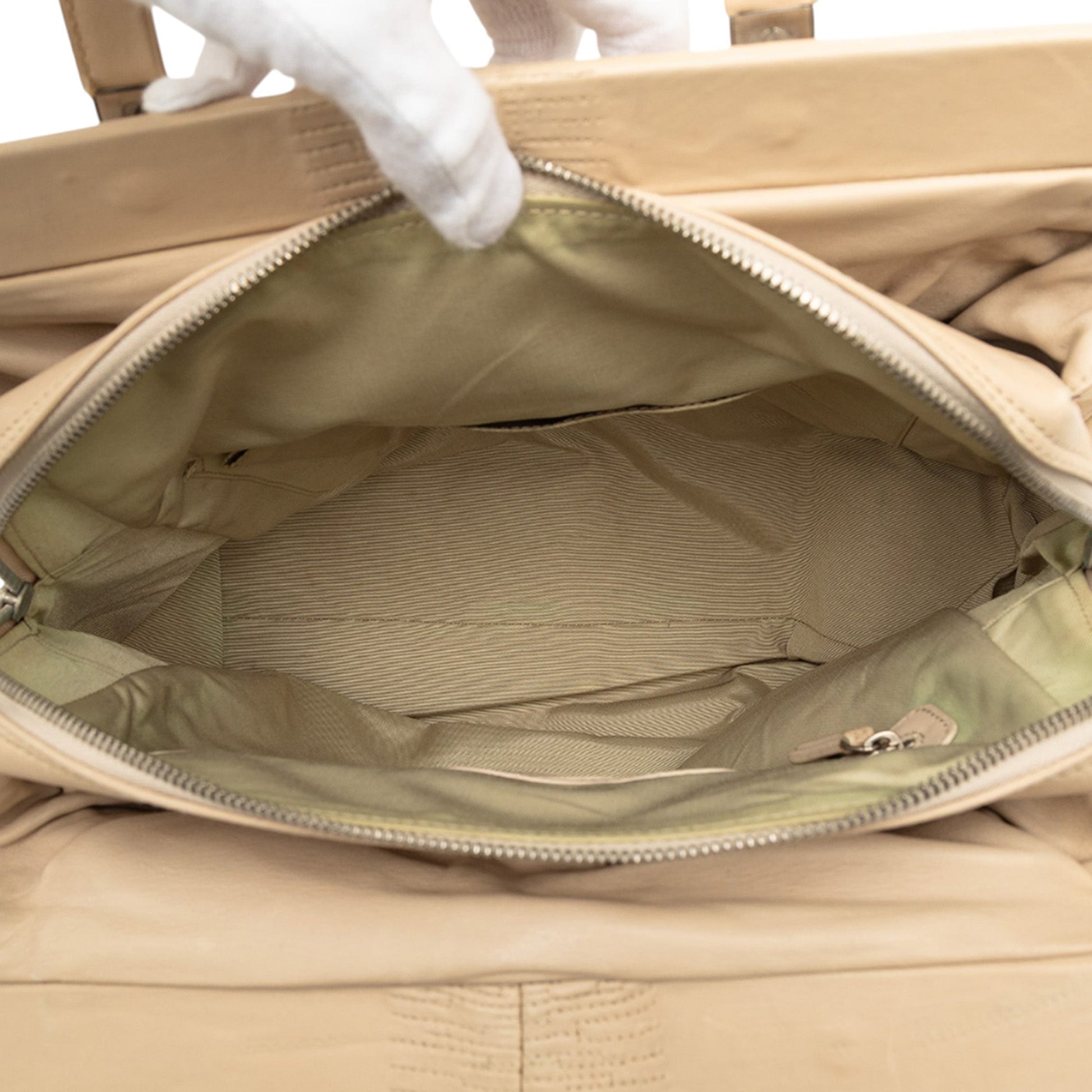 Beige Dior Lambskin Karenina Frame Bag