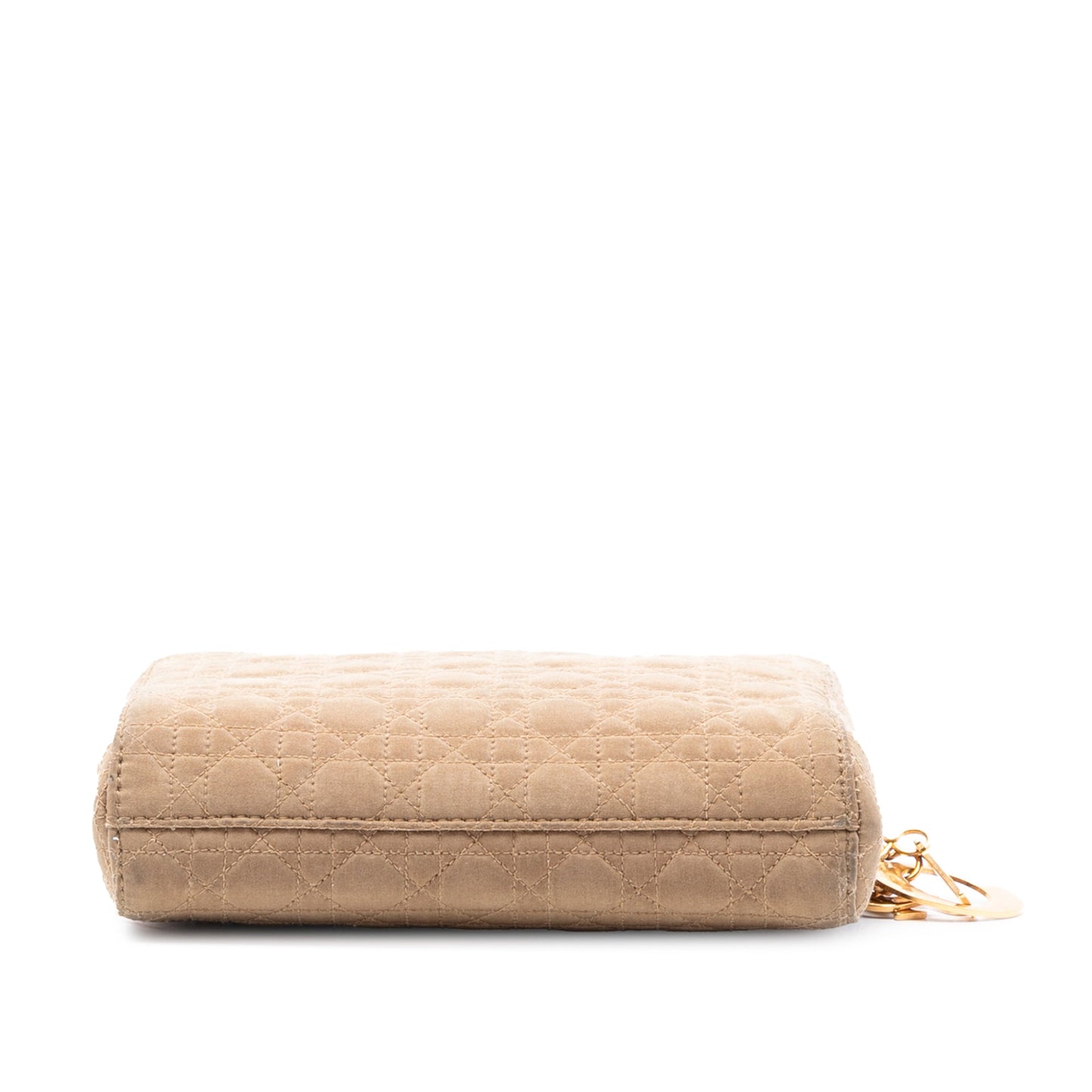 Tan Dior Suede Cannage Lady Dior Crossbody