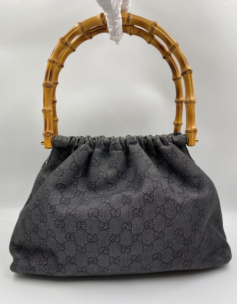 Gucci Bamboo Leather Canvas Tote Style 2
