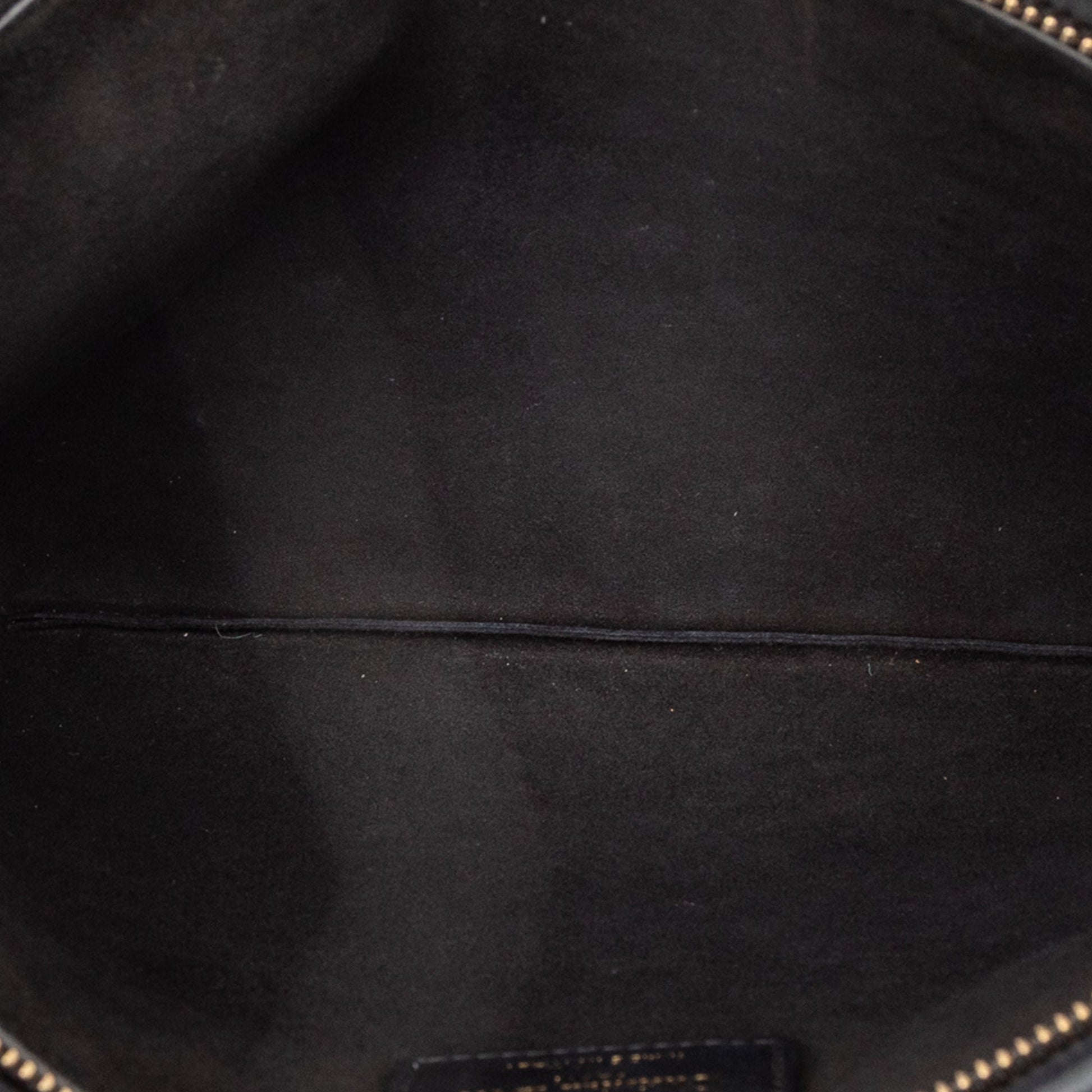 Black Dior Logo Embossed Leather Clutch