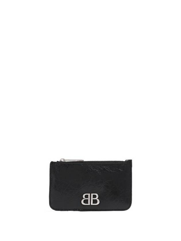 Luxury Balenciaga Trending 2026 BB Logo Zipper Card Wallet Black