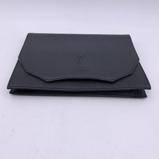 Yves Saint Laurent Black Leather YSL Logo Clutch Bag