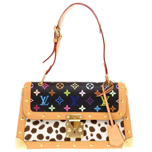 Louis Vuitton Noir Monogram colore Leather Handbag Shoulder Bag