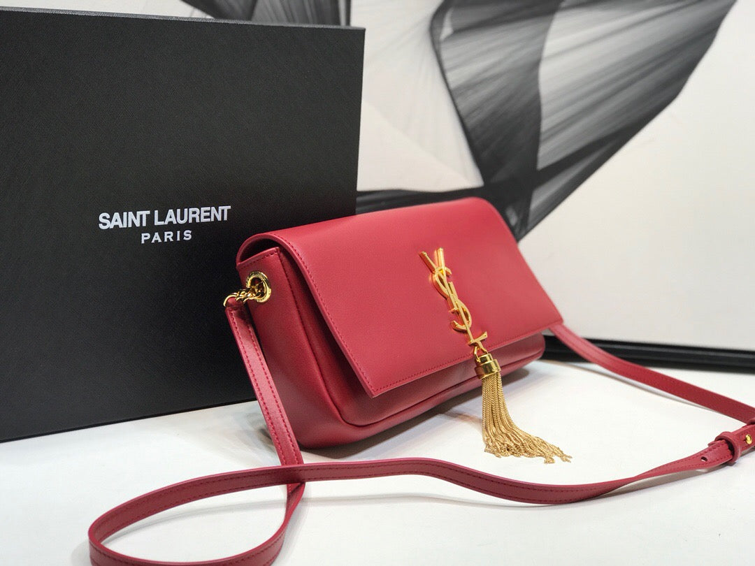 Yves Saint Laurent Kate Tassel Small Shoulder Bag Red.2in/