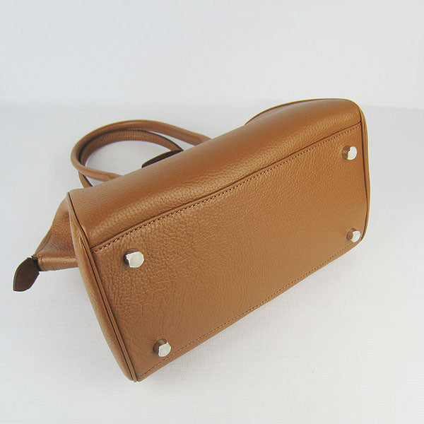 Luxury Hermes Paris Bombay Victoria Handbag light coffee