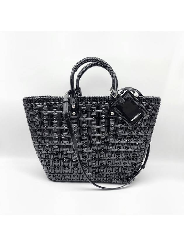 Luxury Balenciaga Trending 2026 Bistro Strap Basket Small Tote Bag Black