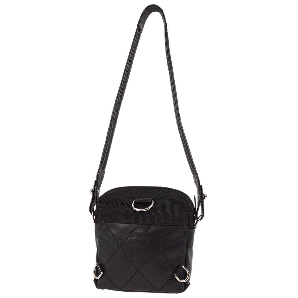 Chanel Black Coated Canvas Paris Biarritz Shoulder Bag