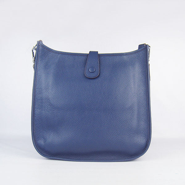 Luxury Hermes Evelyne I handbag dark blue silver