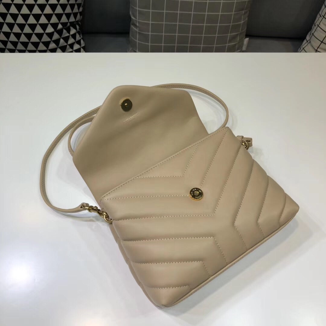 Yves Saint Laurent Loulou Mini Shoulder Bag Beige 7in/