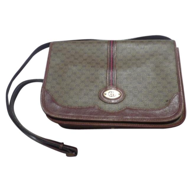Gucci Leather Canvas Shoulder Bag
