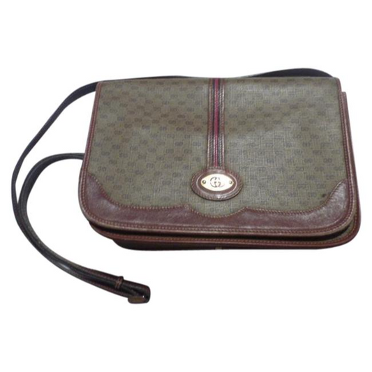 Gucci Leather Canvas Shoulder Bag