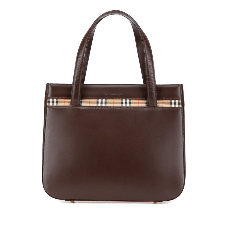 Burberry Shadow Horse Nova Check Leather Handbag