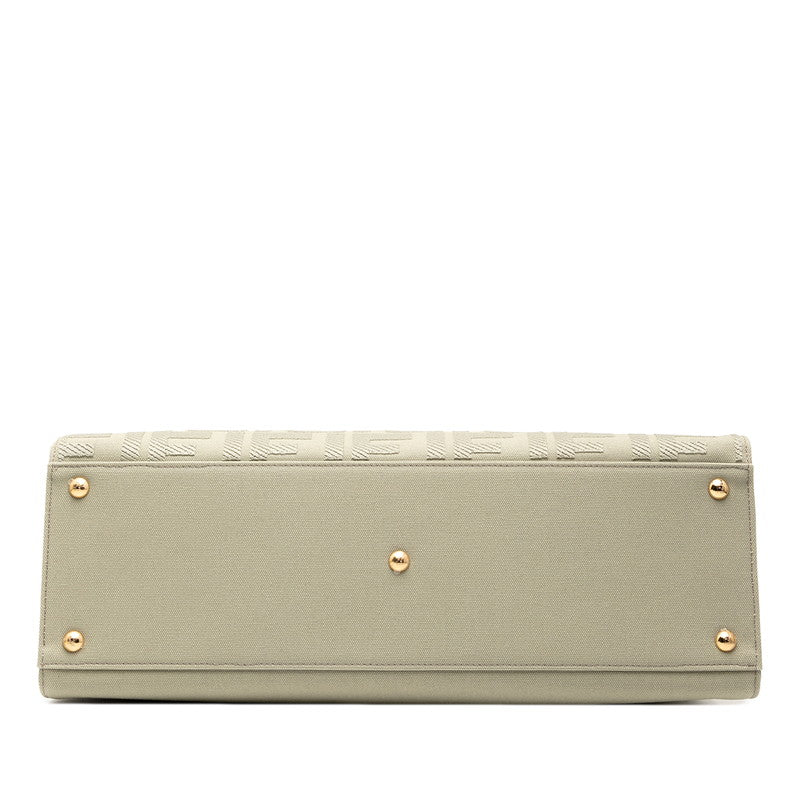 Fendi Ecktote Zucca Canvas Leather 2way Bag