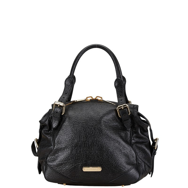 Burberry Logo Plate Leather 2way Bag