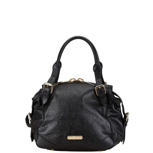 Burberry Logo Plate Leather 2way Bag