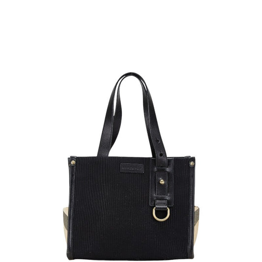 Burberry Nova Check Canvas Leather Handbag