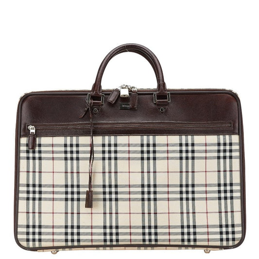 Burberry Nova Check Canvas Leather Briefcase