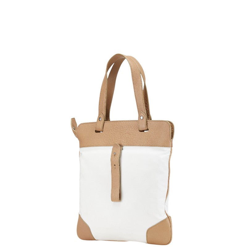 Burberry Logo Nova Check Canvas Leather Handbag