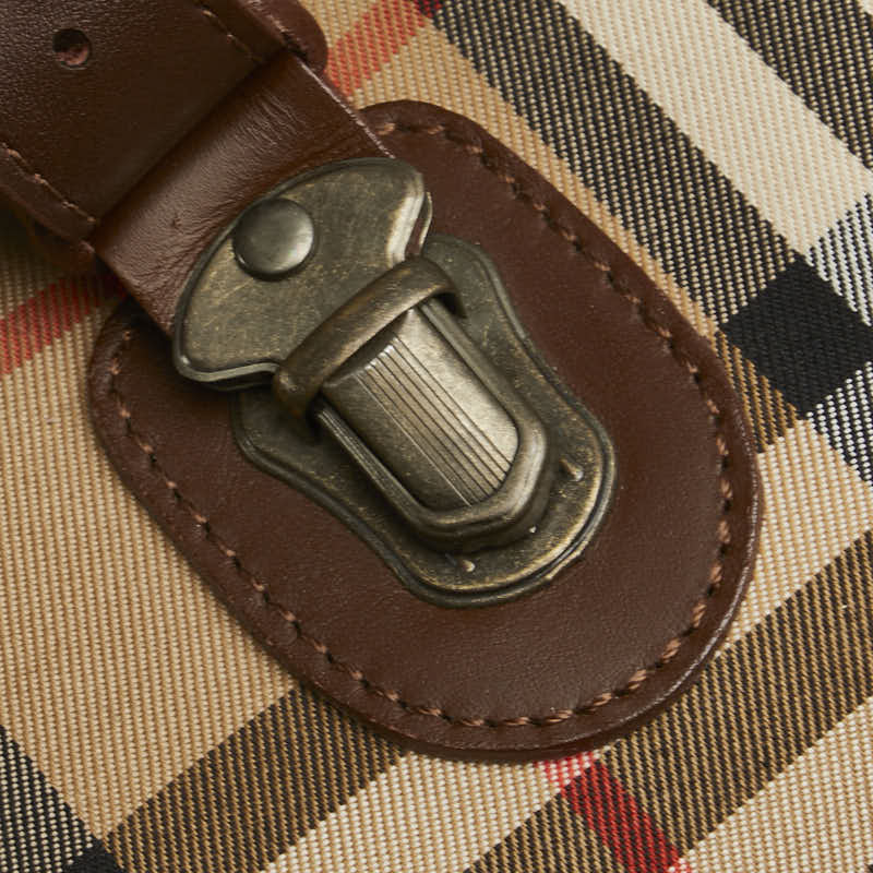 Burberry Nova Check Shadow Horse Canvas Leather Shoulder Bag