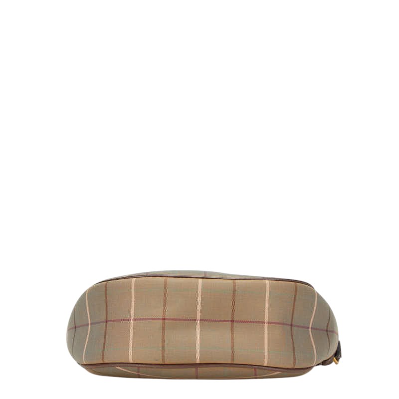 Burberry Check Canvas Leather Shoulder Bag