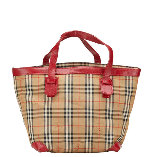 Burberry Nova Check Shadow Horse Canvas Leather Handbag