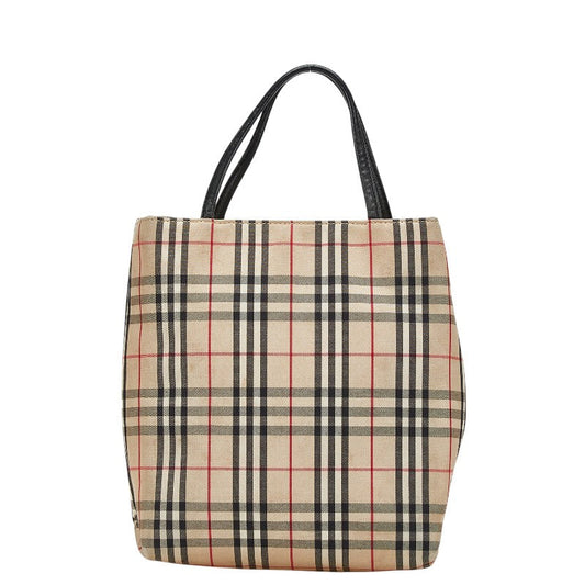 Burberry Nova Check Canvas Leather Handbag