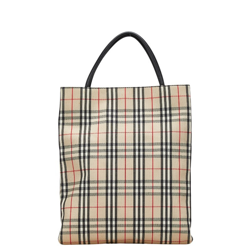 Burberry Nova Check Canvas Leather Handbag
