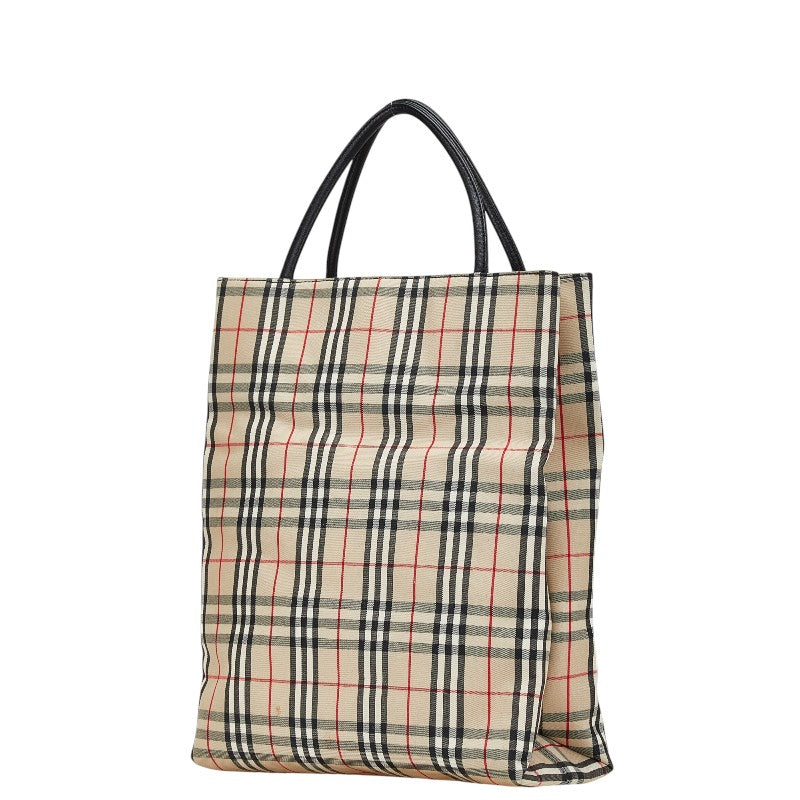 Burberry Nova Check Canvas Leather Handbag