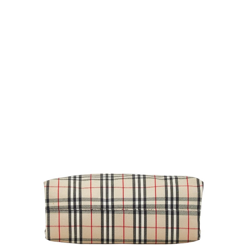 Burberry Nova Check Canvas Leather Handbag